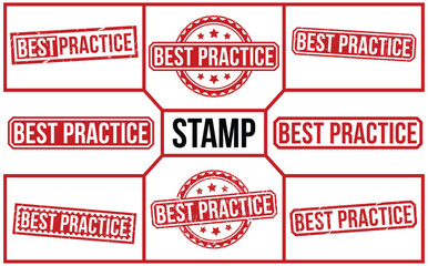 Best Pratice Red Rubber Stamp set vector design.