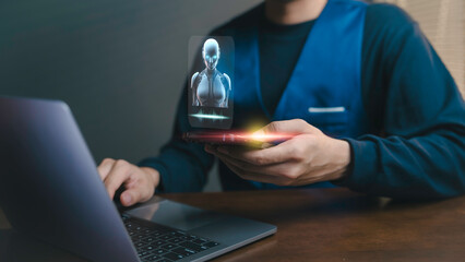 Artificial Intelligence Chat Assistant Smart Conversation and Digital Analysis, Futuristic AI Technology Intelligent Chatbot for Command, Innovative Communication and Data.