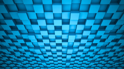 3d illustration square cube picture mix size high low technology view 2