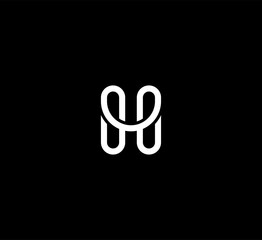 Fototapeta na wymiar Creative unique stylish symbolic artistic black and white color HH H initial based letter icon logo