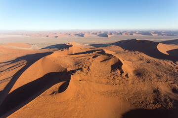 Fototapeta na wymiar An helicopter view of desert in Sossusvlei