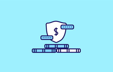 Investment icon set. Containing investor, mutual fund, asset, risk management, economy, financial gain, interest and stock icons. Outline filled icon