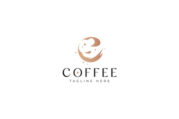 Obraz premium Letter C Logo Concept Spilled Coffee Brand Identity Cafe Shop Business