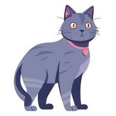 Obraz premium Meow Masterpiece: Captivating 2D Illustration of a Korat Cat