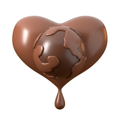 love chocolate shape for world chocolate day 3d render