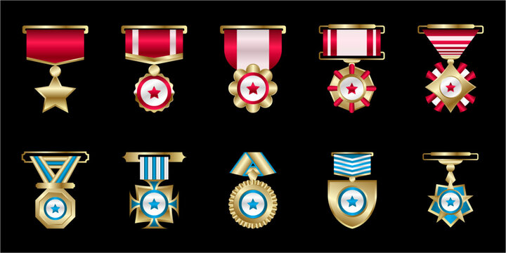 Army badge icon with various shape luxury design