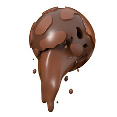 world chocolate day 3d render illustration with cracked earth