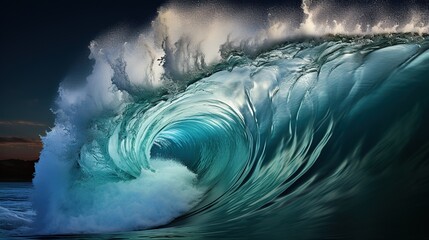 Clean ocean waves rolling - obrazy, fototapety, plakaty