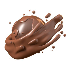 world chocolate day 3d render illustration with splash