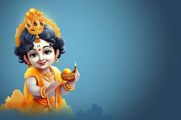 happy janmashtami background