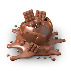 indulging sweetness of world chocolate day 3d render illustration