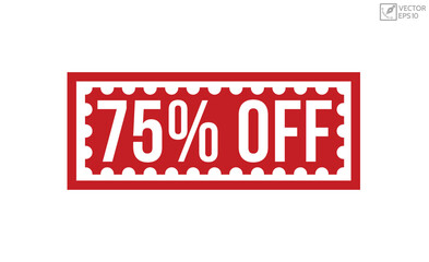 Fototapeta premium 75% Off Red Rubber Stamp vector design.
