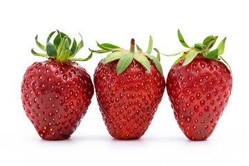 Erdbeeren in einer Reihe
