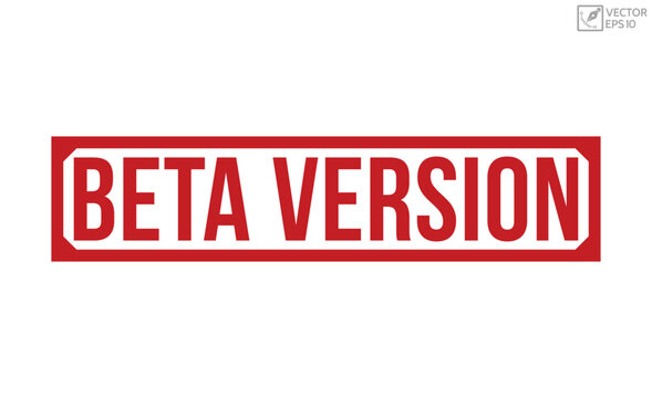 Beta Version Red Rubber Stamp vector design.