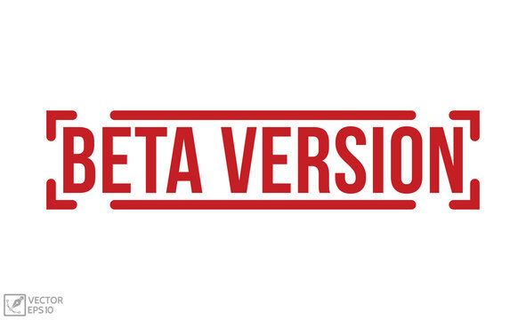 Beta Version Red Rubber Stamp vector design.
