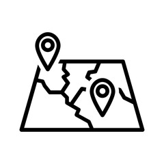 Black line icon for Region