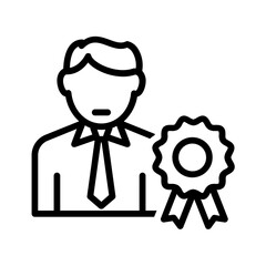 Black line icon for Qualified