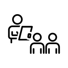 Black line icon for Staffing