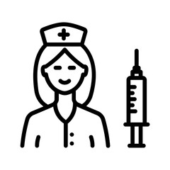 Black line icon for Nursing