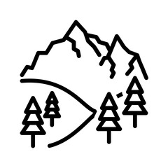 Black line icon for Valley