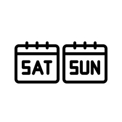 Black line icon for Weekends