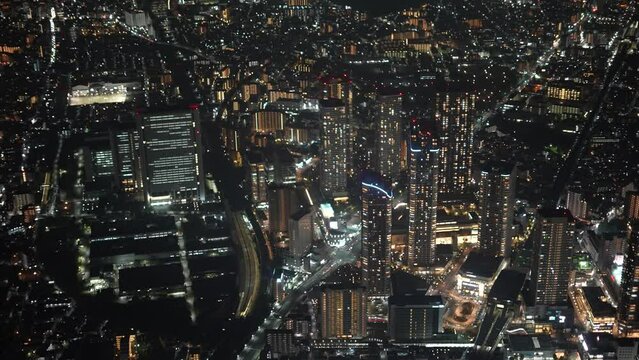 空撮映像_東京上空_夜景_都会の夜景