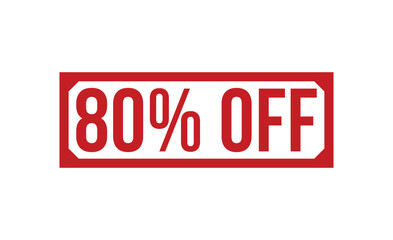 80% Off Red Rubber Stamp vector design.