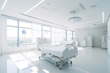 A modern luxury hospital room, Interior of Modern Hospital Room, Generative ai