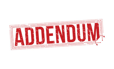 Addendum stamp red rubber grunge stamp on white background. Addendum stamp sign. Addendum stamp.