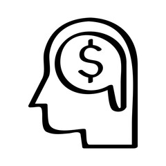 Business mind hand-drawn vector icon