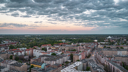 Fototapeta na wymiar Aerial view of the city of Wroclaw, Poland - Panorama