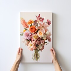 A single person stands holding a bouquet of vibrant blooms, evoking a feeling of joy and connection to the beauty of nature