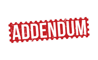 Addendum stamp red rubber grunge stamp on white background. Addendum stamp sign. Addendum stamp.
