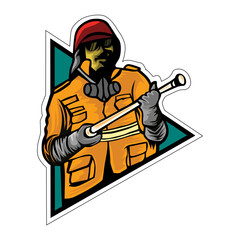 Fire fighter esports mascot logo design