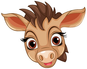 Cute horse head cartoon isolated