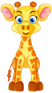 Giraffe Cartoon Character Vector