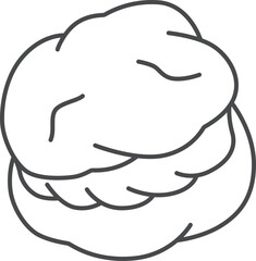 スイーツの線画単品アイコンイラスト　シュークリーム