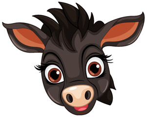 Cute horse head cartoon isolated