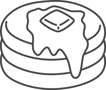 recommend clip art: スイーツの線画単品アイコンイラスト　ホットケーキ