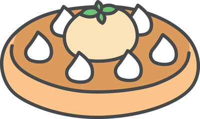 スイーツのカラー単品アイコンイラスト　アイスケーキ