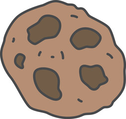 スイーツのカラー単品アイコンイラスト　クッキー