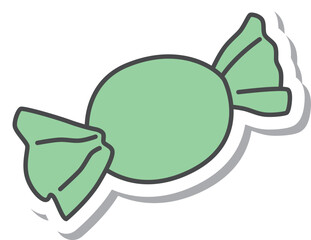 スイーツのステッカー風単品アイコンイラスト　飴