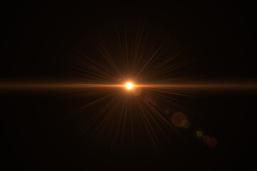 Natural, Sun flare on the black background