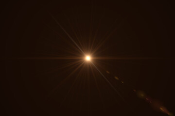 Fototapeta premium Natural, Sun flare on the black background