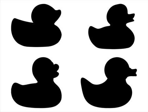 Set of Rubber Duck Silhouette