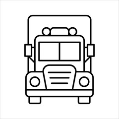 Truck icon. Truck tractor. Vector simple flat graphic illustration on white background
