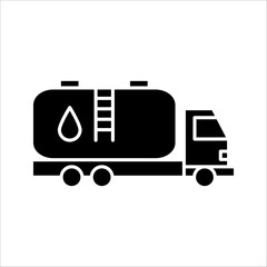 Tank truck icon. Gasoline fuel truck. vector illustration on white background