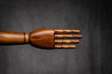Wooden mannequin retro style hand
