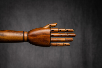 Wooden mannequin retro style hand