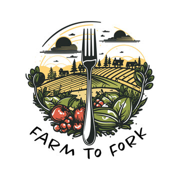 Farm To Fork Vector Illustration